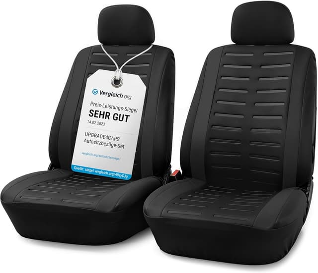 Detalle de Upgrade4cars Coprisedili Anteriori Set Versione 2026 universali in nero (4 pezzi)