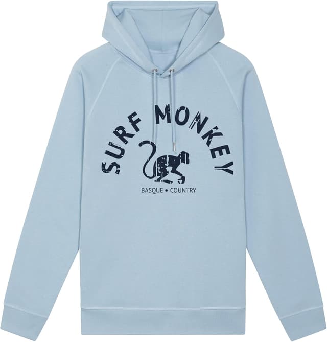 Detalle 2 de Surf Monkey Hoodie écologique à capuche en coton biologique GOTS (85% coton bio, 15% polyester recyclé)
