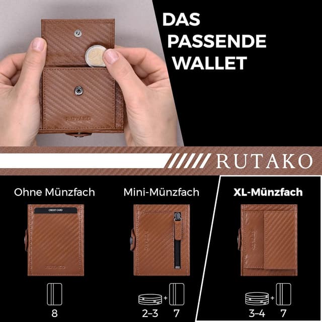 Detalle 2 de RUTAKO Slim Wallet mit 9,5 cm Kartenetui