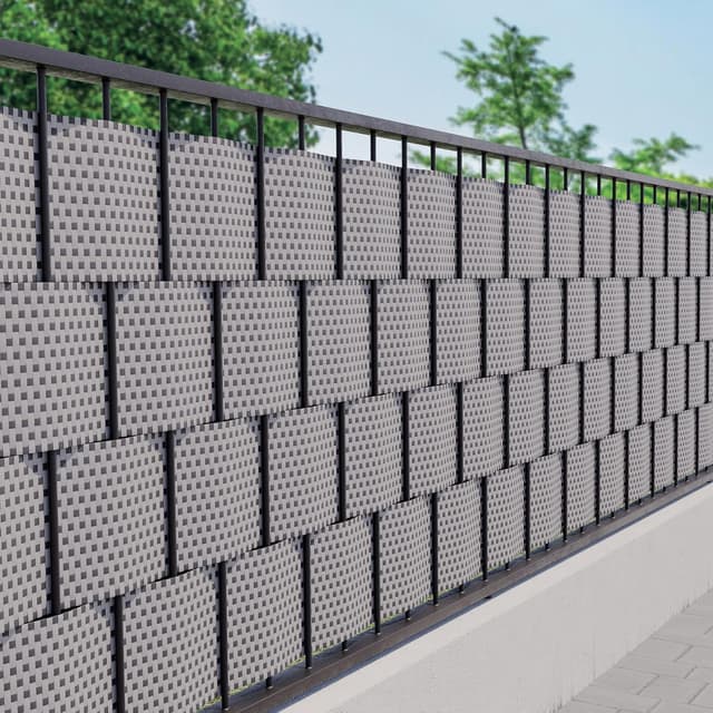 Detalle 2 de TENAX Flexi strisce frangivista in HDPE 19 cm x 205 cm grigio chiaro/antracite con 2 clip