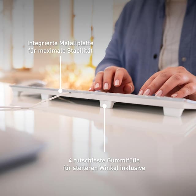 Thumbnail 5 de CHERRY KC 6000 Slim Tastatur USB Silber