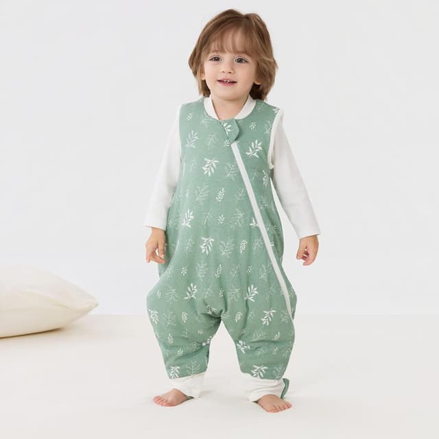 Thumbnail 6 de Duomiaomiao Schlafsack 1,5 Tog aus 100% Baumwolle mit Beinen für 3–4 Jahre (Grün)