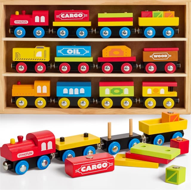 Imagen de Montessori Wooden Train Toy Set 12PCS ๐ en OfertitasTOP