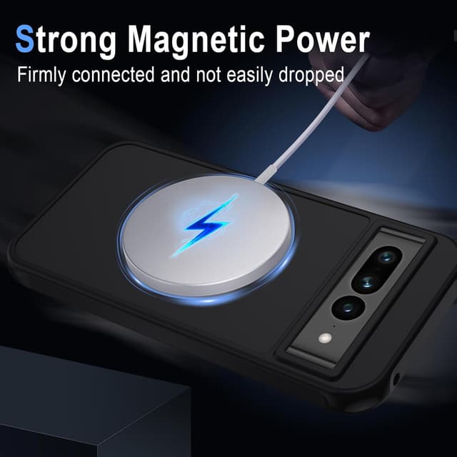 Detalle de XTCASE Coque magnétique pour Google Pixel 7 Pro compatible MagSafe – dos translucide mat noir