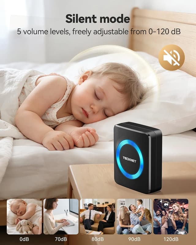 Thumbnail 5 de TECKNET Wireless Doorbell 1312ft Range