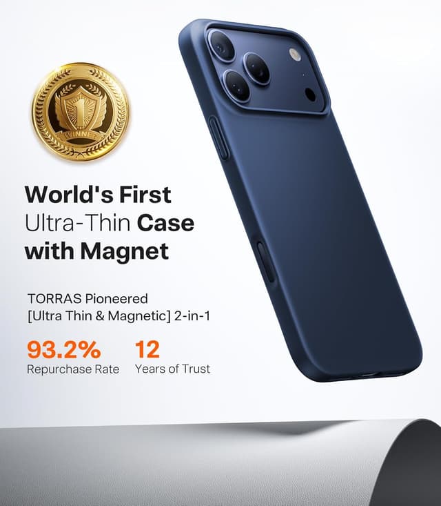 Detalle de TORRAS Magnetic Slim-Fit iPhone 17 Pro Max 6.9" case