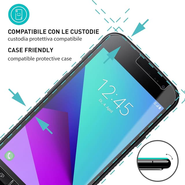 Detalle 2 de smartect Vetro Temperato Clear (3 pezzi) per Samsung Galaxy Xcover 4s / 4, durezza 9H e installazione senza bolle