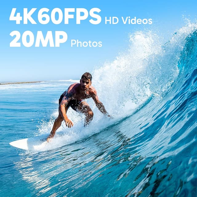 Detalle 2 de AKASO Brave 8 Lite waterproof action camera for 4K60 video, 20MP photos and dual screens