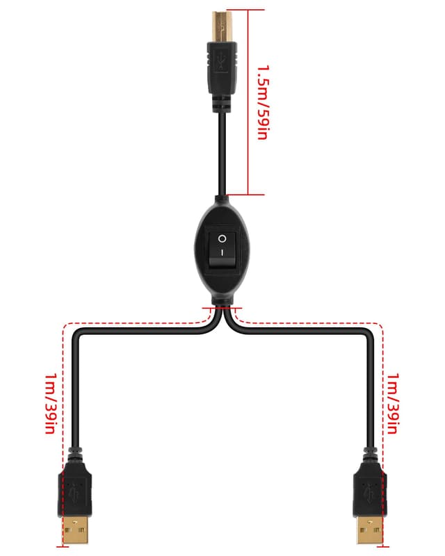 Thumbnail 6 de RIIEYOCA 2.5m Printer USB Cable