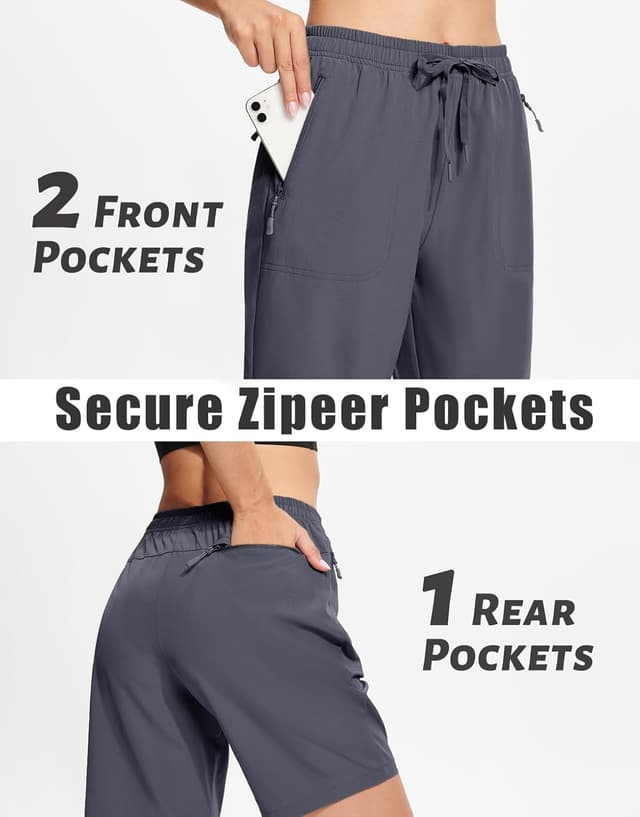 Detalle de MAGCOMSEN Women’s Lightweight Hiking Shorts (8") with Quick-Dry, Water-Resistant Finish & 3 Zipper Pockets