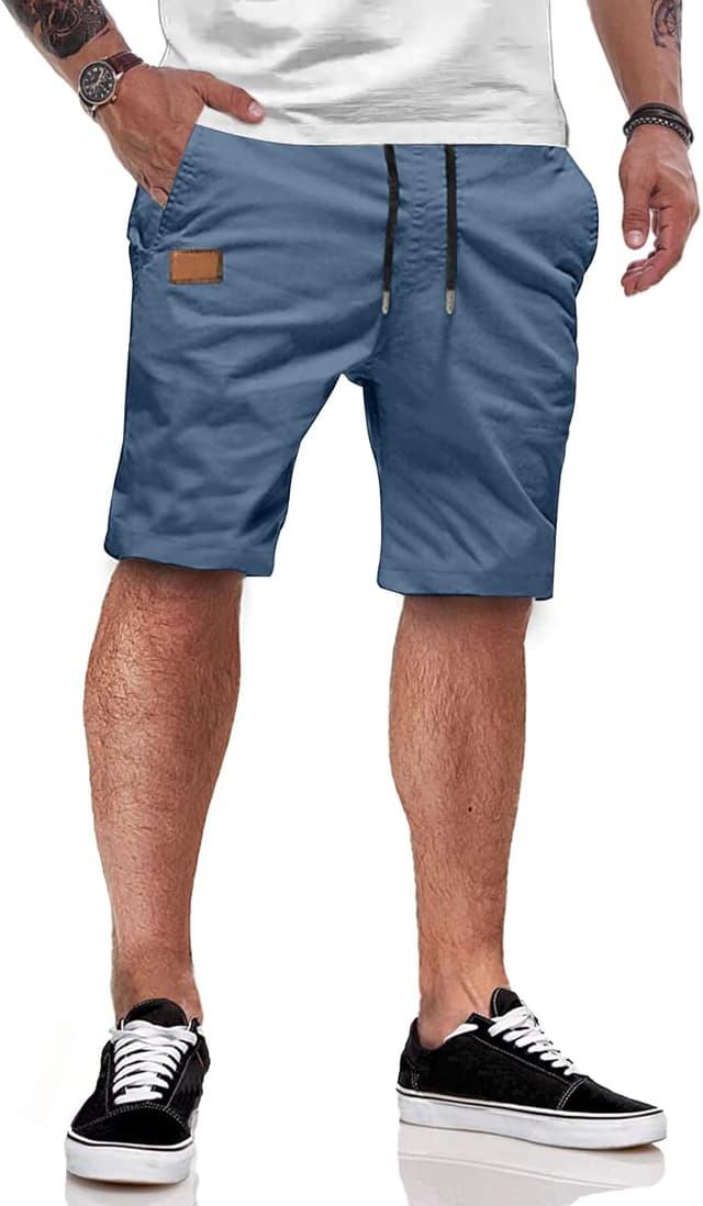 Detalle de JMIERR Herren-Chino-Shorts Kurze Shorts aus Baumwolle mit Elasthan und Taschen (S–3XL)