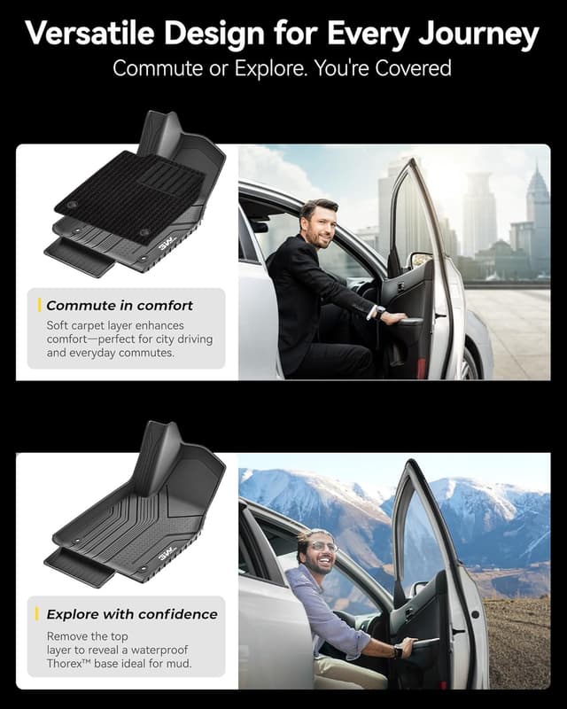 Thumbnail 6 de 3W 13-Piece All-Weather Floor Mat Set for Tesla Model Y Juniper (2025–2026) + Boot Liner Bundle