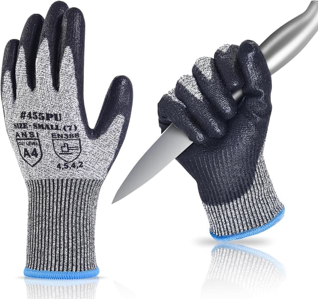 Detalle de Donfri Cut Resistant Gloves, Level 5 ANSI/EN388 cut protection with PU coated palm (S)