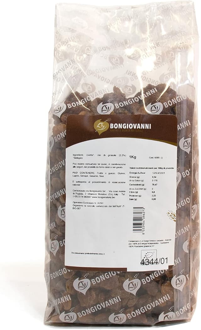 Detalle 2 de Bongiovanni Farine e Bontà Naturali Uva Sultanina BIO essiccata naturale 1 kg