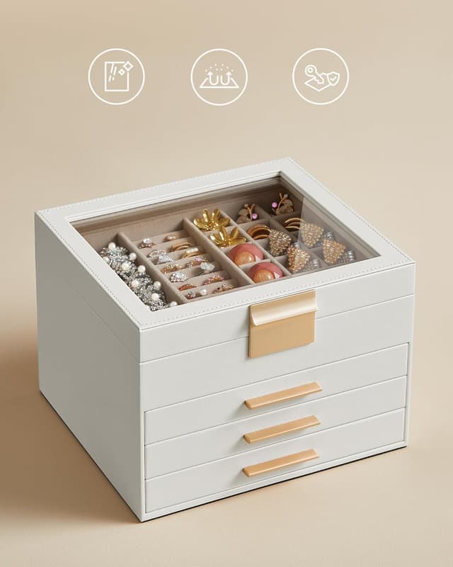 Thumbnail 5 de SONGMICS MJBC173W01 caja de joyas 4 niveles