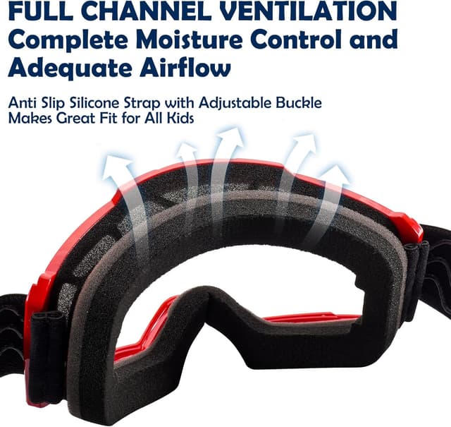 Detalle de SAKOU Anti-Fog Kids Goggle for Motocross, Dirt Bike, ATV & More (Ages 3–12)