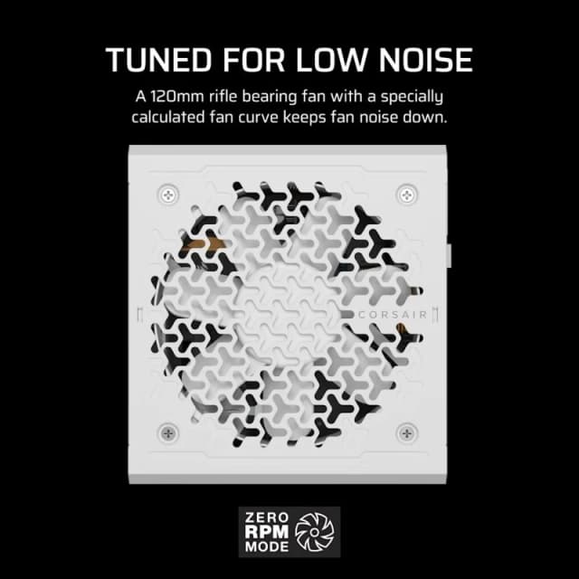 Detalle de Corsair RM750e 750W fuente ATX 3.1 modular blanca 🖥