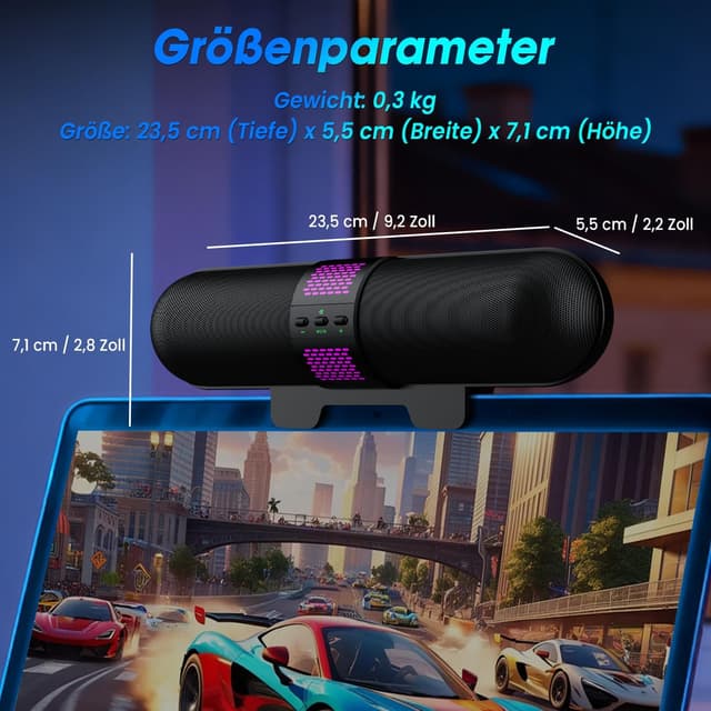 Thumbnail 6 de BESTISAN Computer-Lautsprecher Bluetooth Typ-C