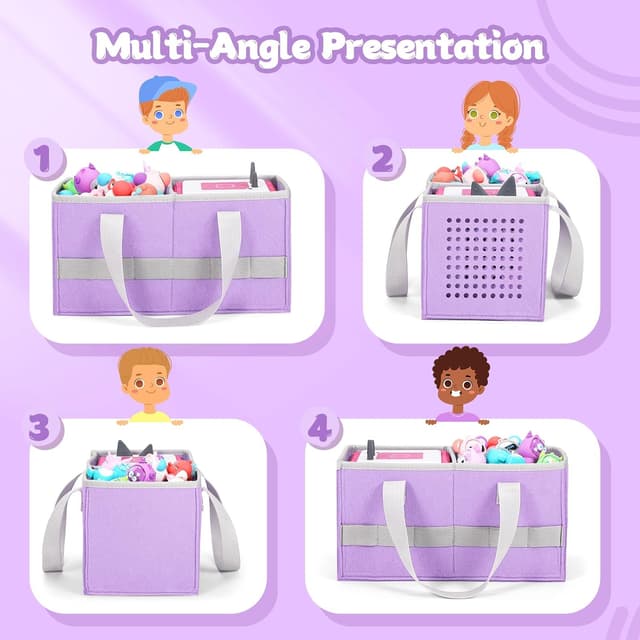 Detalle de Piaclen Carrying Case for Toniebox Audio Player & Figurines Starter Set (Felt Organizer Bag, Purple)