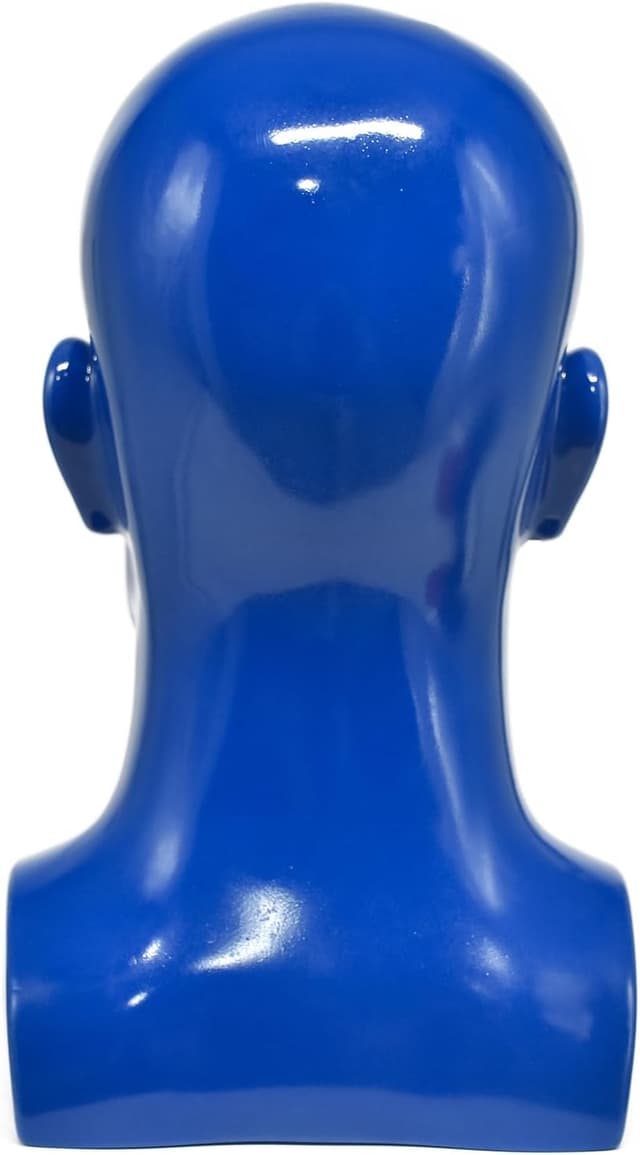 Detalle 2 de Tcwuzick male mannequin head display stand (blue) for wigs, hats, jewellery & more