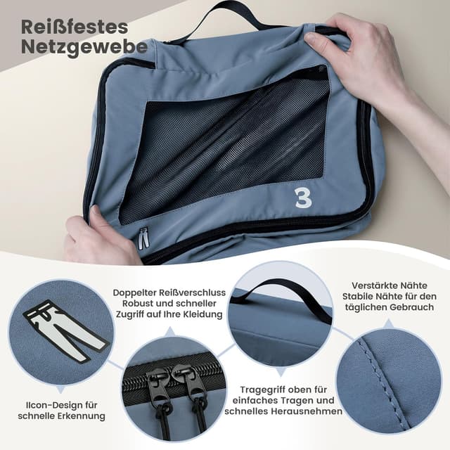 Detalle 2 de Samfolk Koffer Organizer 8er Packwürfel