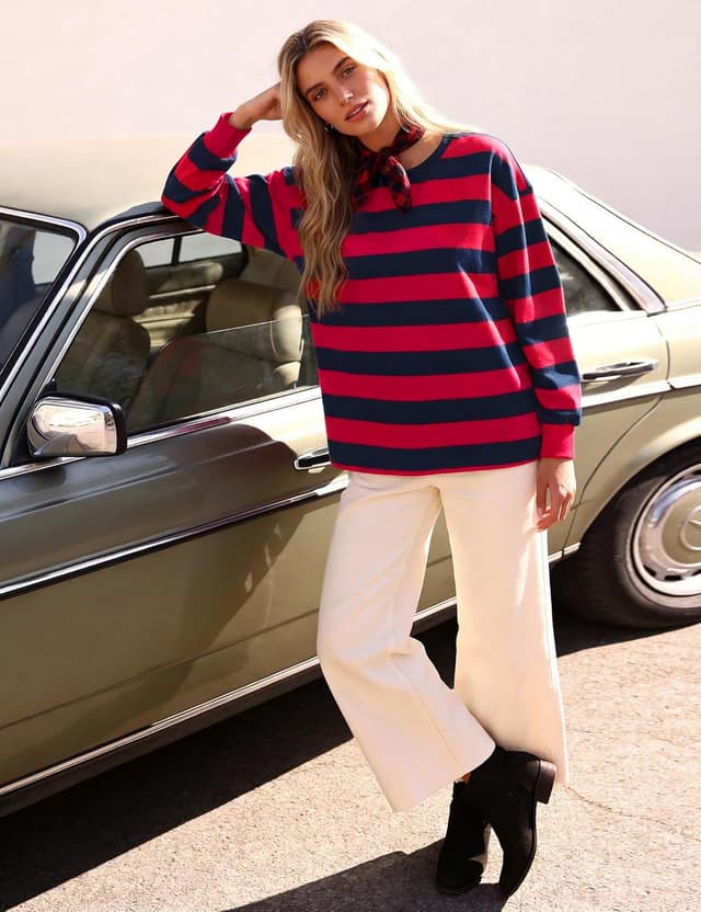 Thumbnail 3 de Aottori Sudadera Mujer A Rayas Oversize