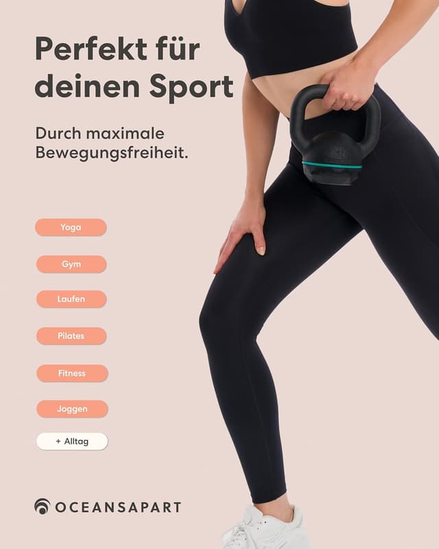 Detalle de Oceansapart Soho Pant Leggings mit Handytaschen – blickdicht & feuchtigkeitsableitend, Damen