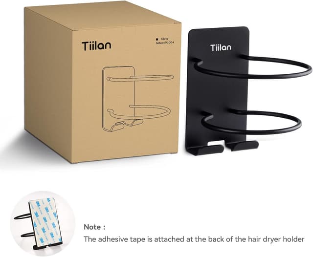 Thumbnail 6 de Tiilan Wall-Mount Hair Dryer Holder (SUS 304 Stainless Steel, Self-Adhesive) – Black