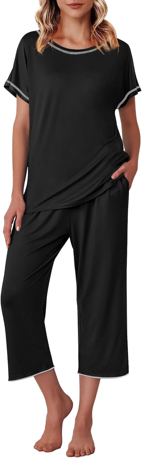 Detalle 2 de Ekouaer pyjama femme été, 2 pièces