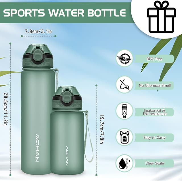 Detalle de AOHAN 1L water bottle with leakproof lid