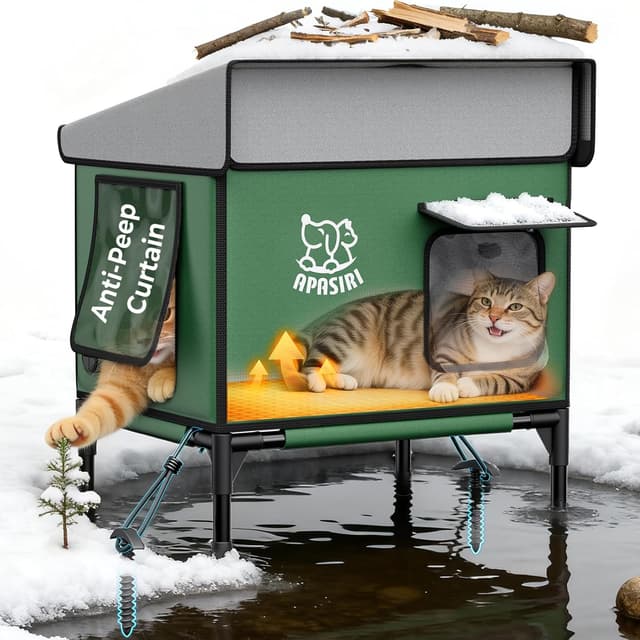 Imagen de Apasiri Outdoor Heated Cat House with Insulation 🐱 en OfertitasTOP