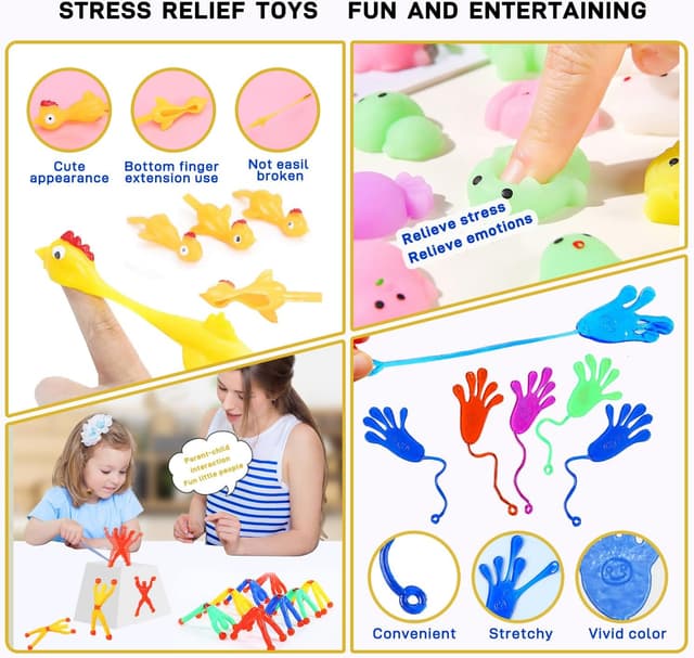 Detalle 2 de CoralBloom 100er Set Mitgebsel für Kindergeburtstag (Pinata-Füllung & Gastgeschenke)