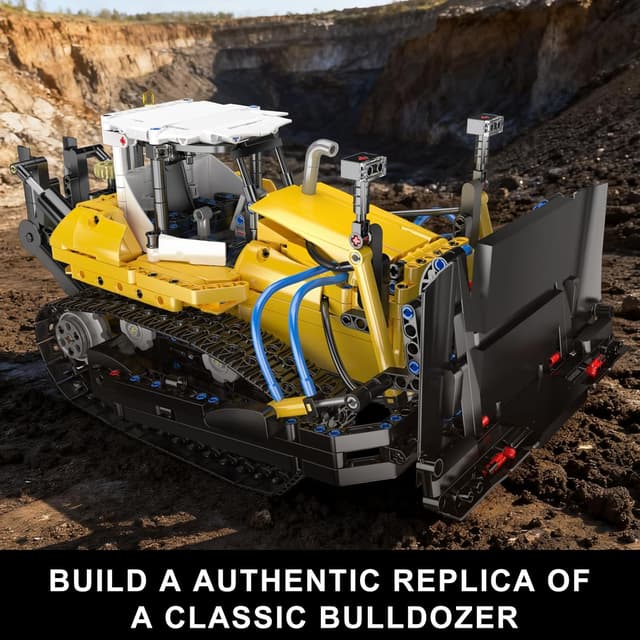 Detalle 2 de Mould King 19019 : ensemble de construction technique Bulldozer à chenilles (1200 pièces)