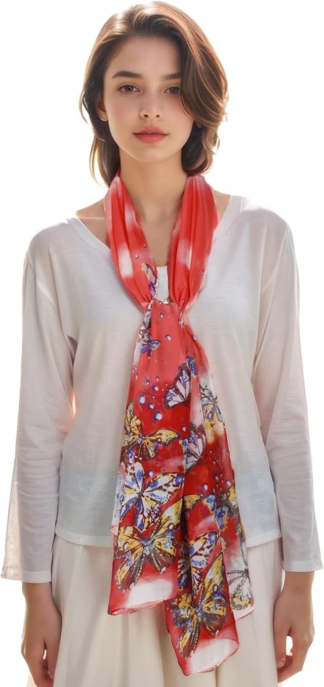 Thumbnail 6 de Lamca Chiffon Scarf (Ladies Scarves) – lightweight floral georgette scarf for women