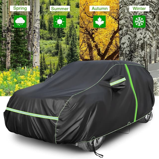 Detalle 2 de NEVERLAND Autoabdeckung SUV Vollgarage M (455 x 185 x 170 cm) – wasserdichte PEVA-Pkw-Abdeckplane mit Reißverschluss