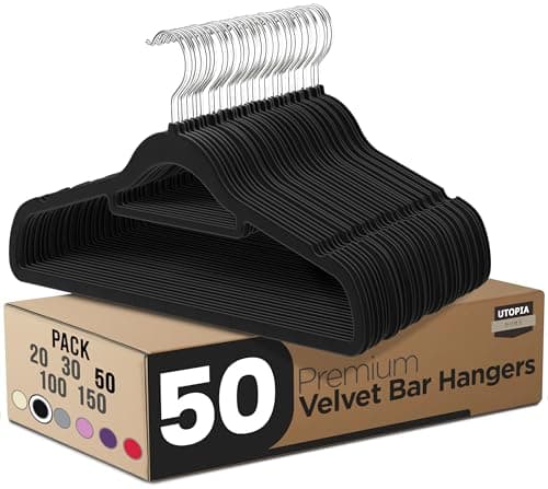 Detalle de Utopia Home Perchas de Terciopelo 50 unidades