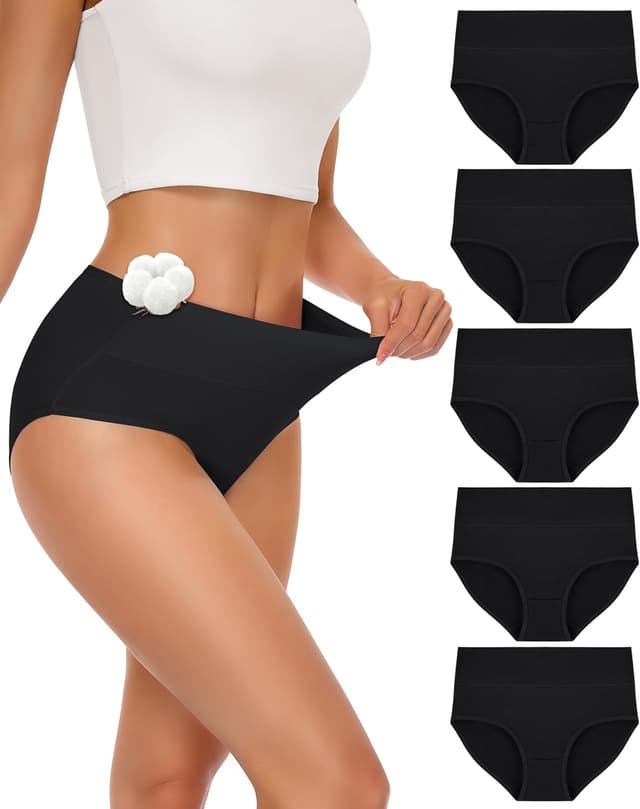 Thumbnail 6 de SIMIYA Damen Unterhosen aus Baumwolle im 5er-Set (S–5XL), hoher Bund & Hipster-Schnitt