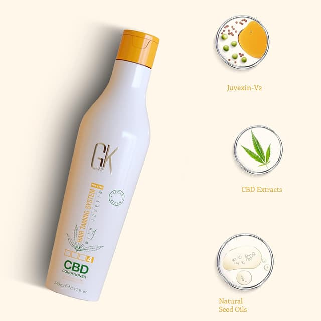 Detalle 2 de GK Hair Global Keratin Hemp Conditioner (240 ml) – feuchtigkeitsspendend, für coloriertes & geschädigtes Haar