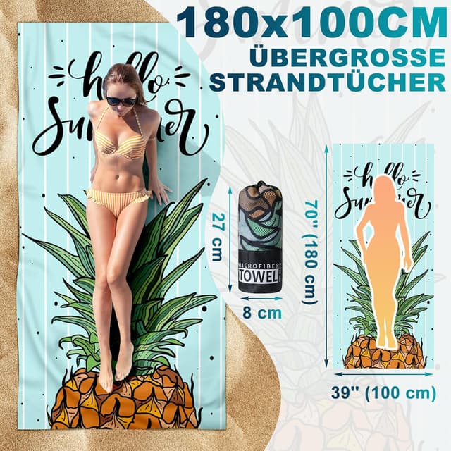 Detalle 2 de Lorymachy Mikrofaser Strandtuch 180x100 cm