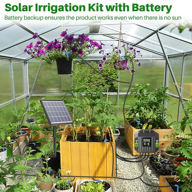 Detalle 2 de Biling Solar Drip Irrigation System Kit (15m) with Solar Automatic Watering Controller