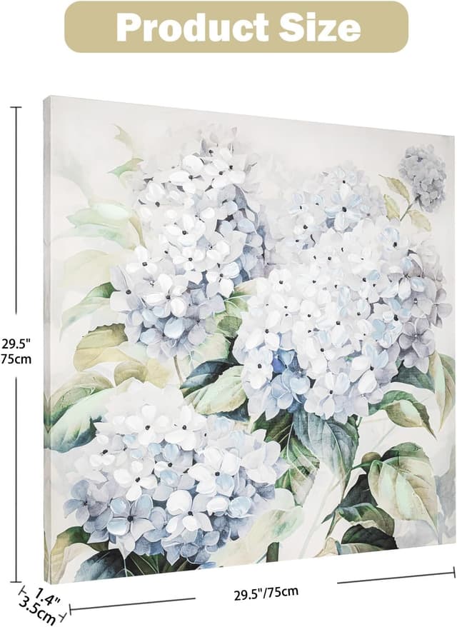 Thumbnail 2 de Hollyone Blumen Leinwandbild 75x75 cm