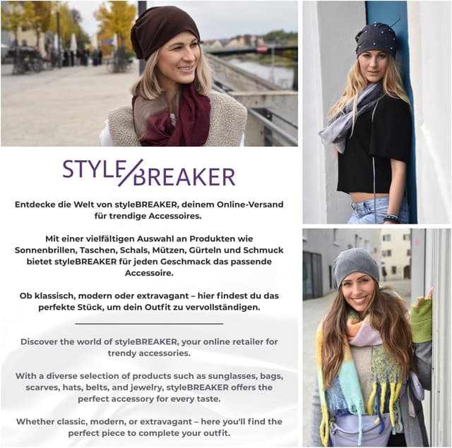 Thumbnail 6 de styleBREAKER 04024018 Gorro caído ligero 26 cm