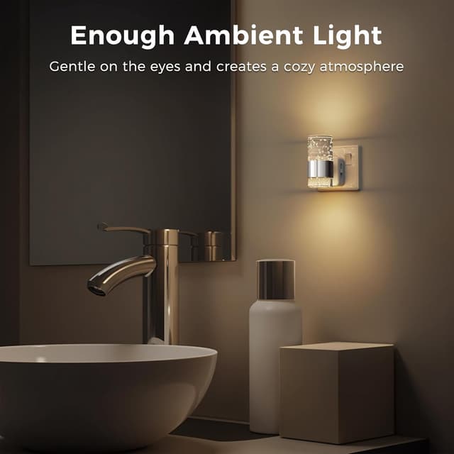 Detalle 2 de LOHAS-LED Acrylic Plug-in Night Light with Dusk to Dawn Sensor & Adjustable Brightness (Warm White 3000K) – 1 Pack