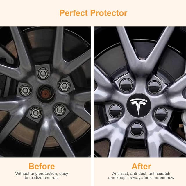 Thumbnail 5 de RUIZHI Tapas tuerca rueda para Tesla Model 3 S X (negro)