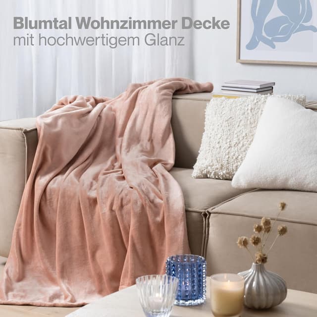 Detalle 2 de Blumtal Fleecedecke 270x230 cm rosa