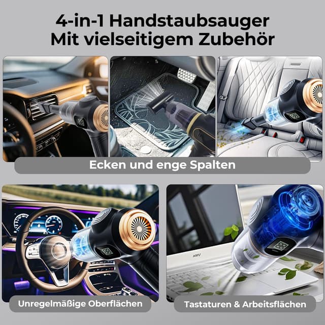 Detalle de HUIPLUS Handstaubsauger Akku 22.000 Pa 4-in-1