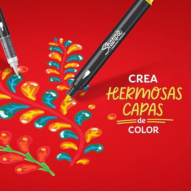 Thumbnail 5 de Sharpie Marcadores Creativos Acrílicos Punta Bala, 6 Verde Esmeralda 🎨