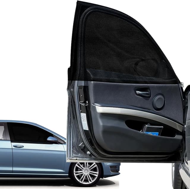 Thumbnail 6 de 2er-Set elastische Sonnenblende / Insektenschutz-Mesh für Auto-Seitenfenster – atmungsaktiv & UV-geschützt