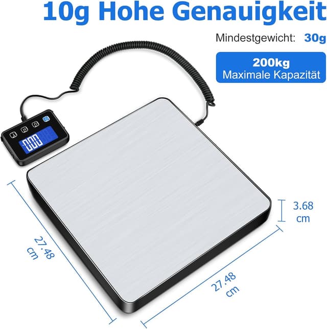 Detalle 2 de KUAIVO Paketwaage 200 kg Präzisionswaage ⚖