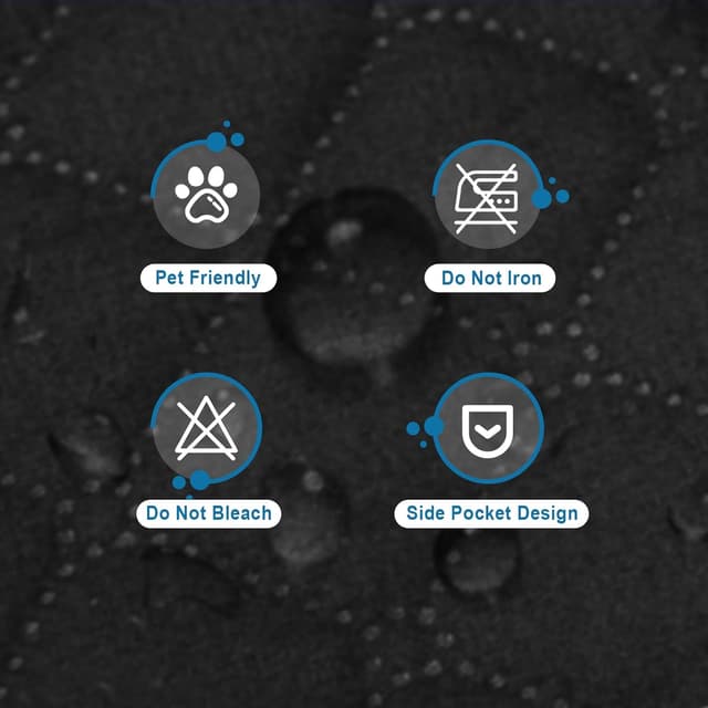 Thumbnail 6 de Jaotto Copridivano impermeabile trapuntato 3 posti con braccioli e tasche laterali, nero